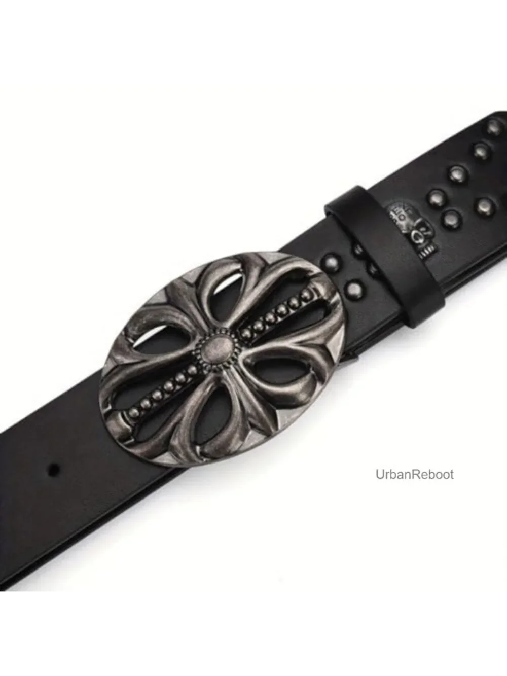 Vintage Skeleton Buckle Belt PU Leather Y2K Punk Western
